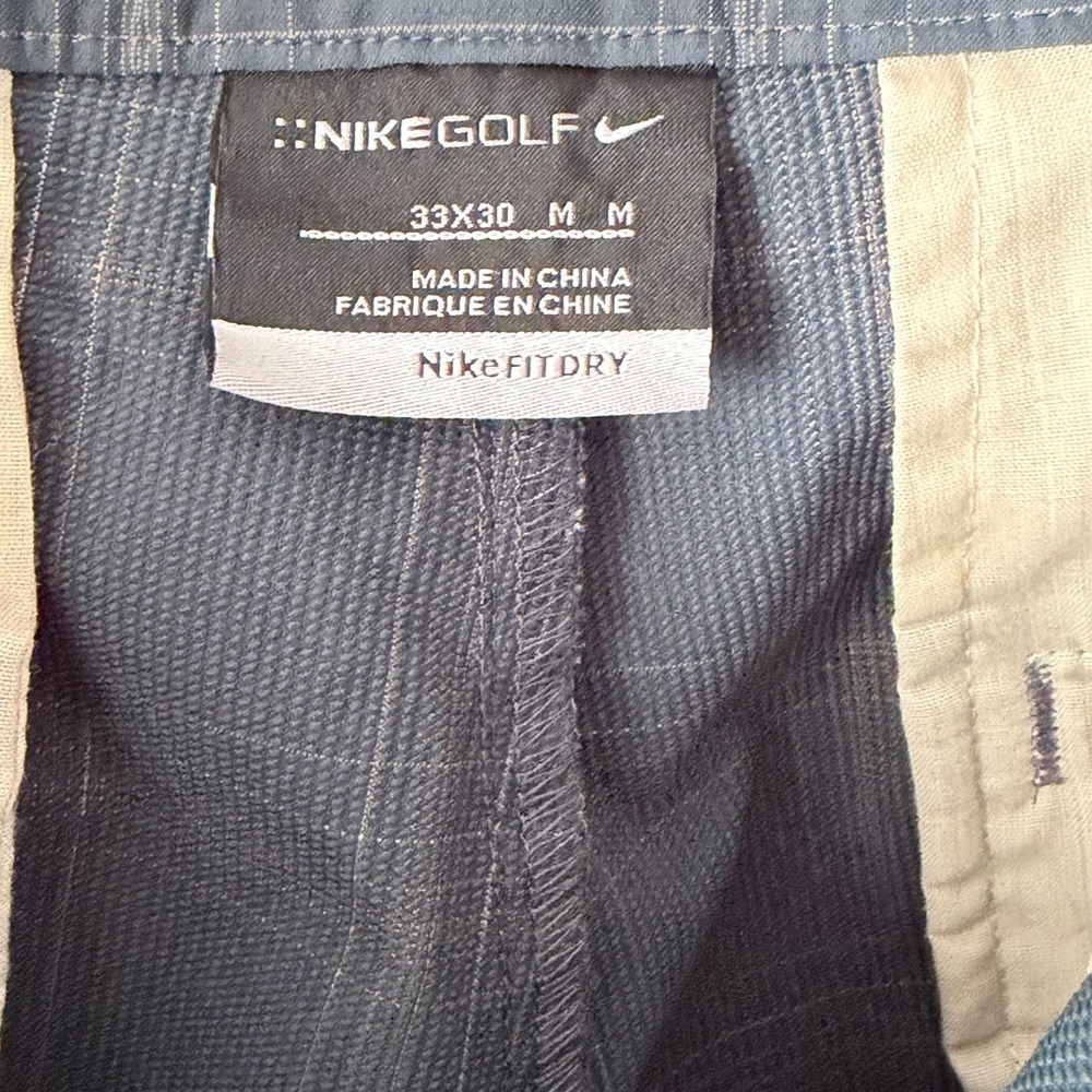 Nike Dri-FIT Men's Gray Blue Plaid Golf Pants Size: 33/30. - Picture 5 of 9